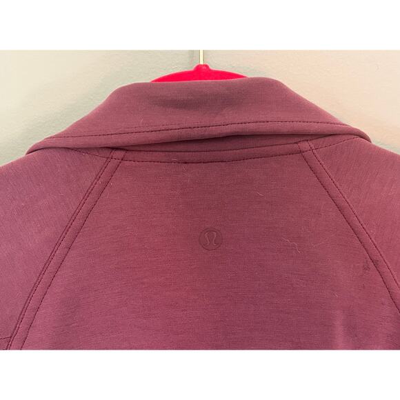 Lululemon Brushed Sofstream Funnel-Neck Zip Up Sweatshirt Red Wine Womens 14 - Picture 11 of 13